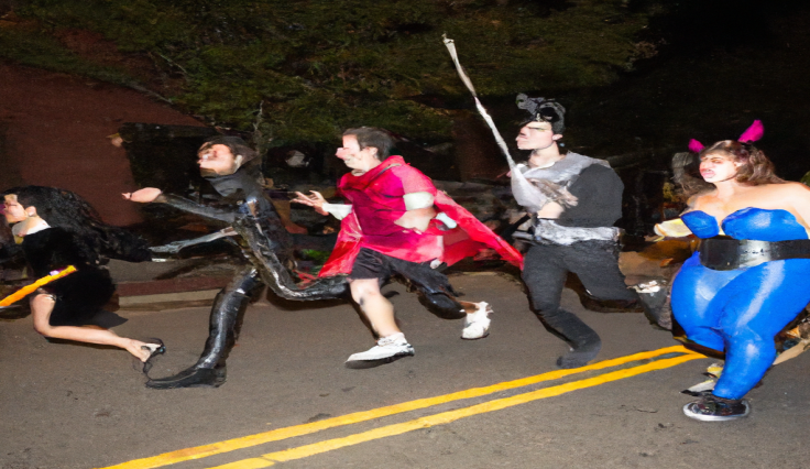 Únase al caos bo-tiful: tipos que se apoderan de Halloween con una carrera de disfraces