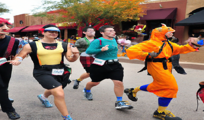 ¡Ponte tus zapatos para correr para el evento anual de disfraces de Halloween de Dudes!